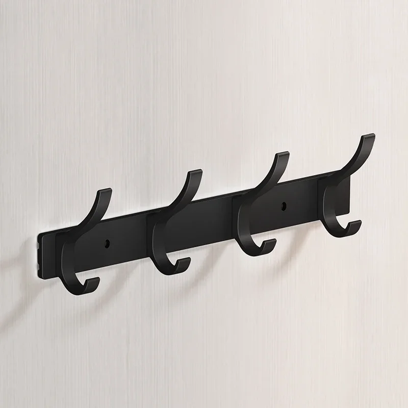 สีดํา Robe Hooks ผ้าเช็ดตัวแขวนเล็บ Wall Rack Hooks Coat ผู้ถือเสื้อผ้าสําหรับห้องน้ําห้องครัวอุปกรณ์เสริม