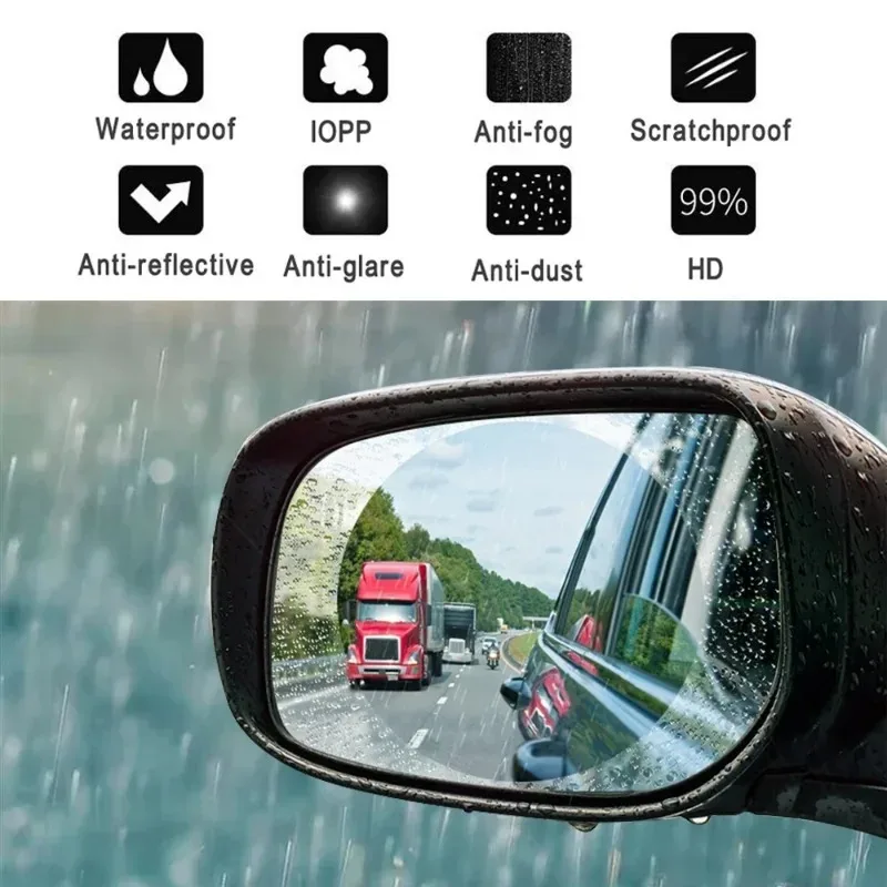 รถกระจกมองหลังป้องกันฟิล์มด้านข้าง Windows สติกเกอร์ Anti FOG Glare กันฝนกระจกกันน้ําฟิล์ม CLEAR NANO Coatin