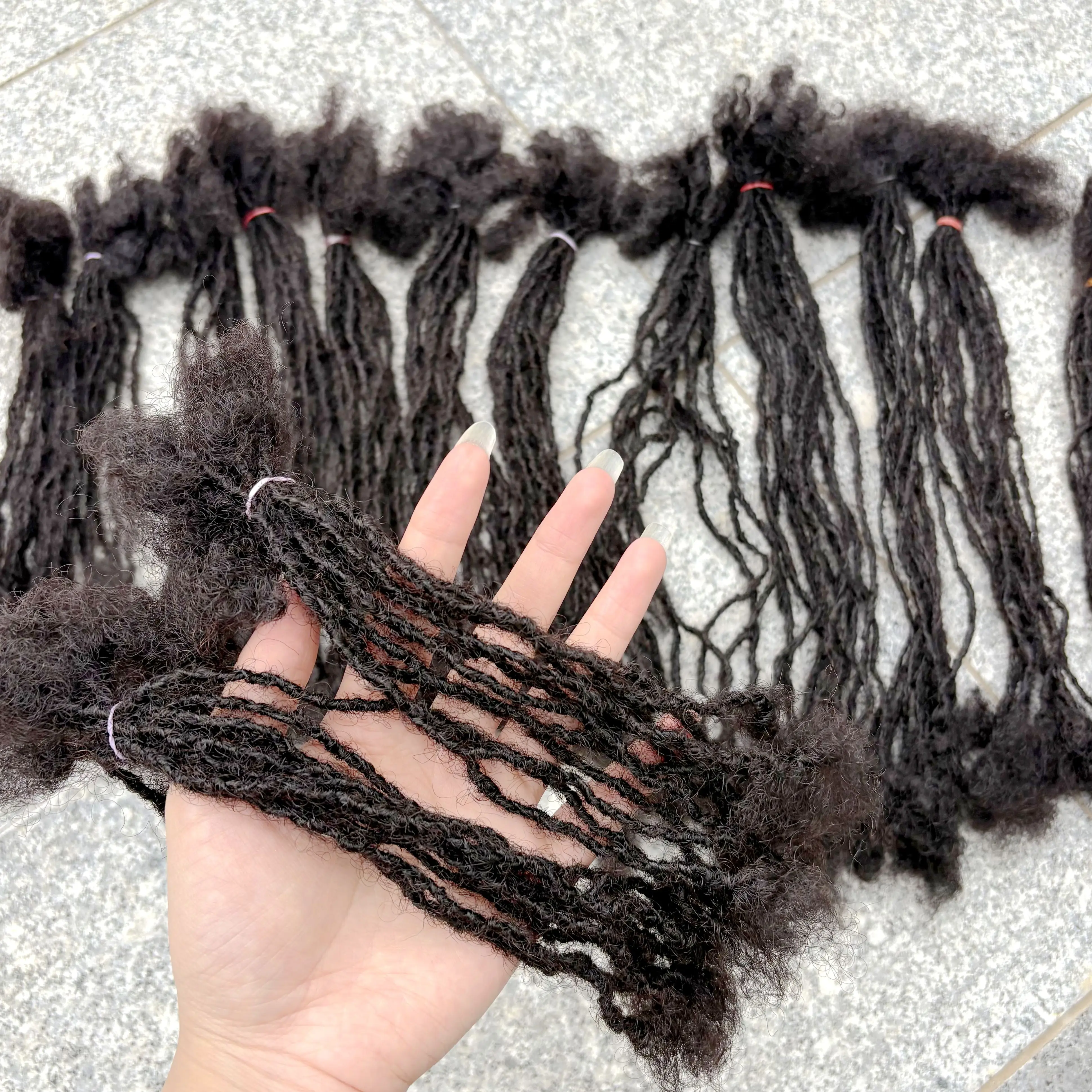 0.2cm artesanal inter loc extensão sisterlocks 100% cabelo humano permanente micro locs extensões natural olhando macio dreadlock