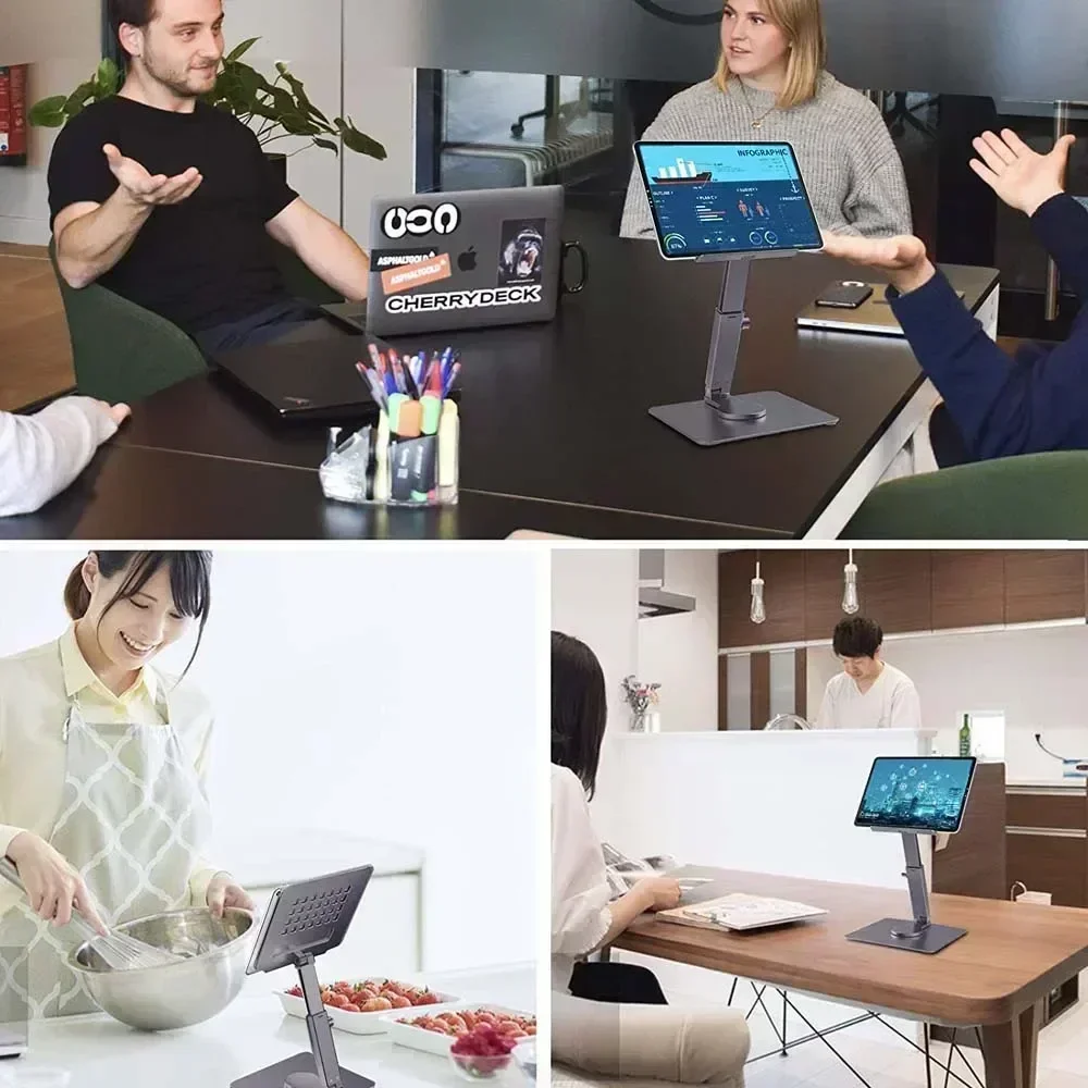 Soporte Universal para tableta portátil de aleación de aluminio para iPad Air Pro Mini soporte para tableta soporte Flexible ajustable para teléfono móvil