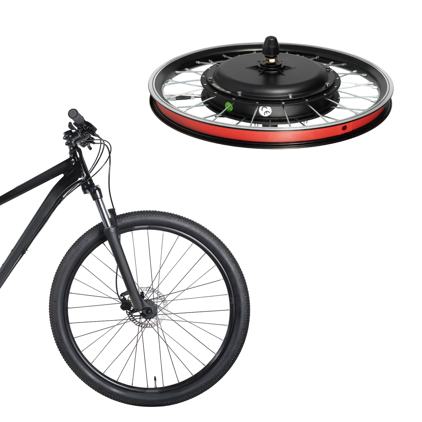 Kit de conversão de bicicleta elétrica de roda dianteira/traseira de 20 "48V 1000W, kit poderoso de motor de cubo de bicicleta elétrica com display SW-810LED