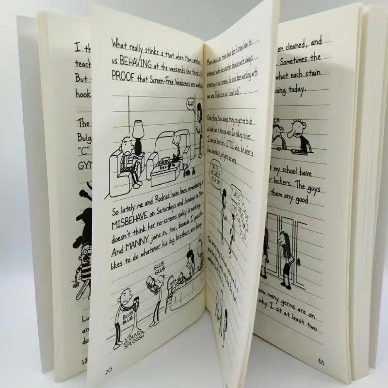 10 Bücher/Set 1-1/4-20 Bände Tagebuch von Wimpy Kid Englisch Buch Tagebuch von Wimpy Kid Kinder Fiction Bücher