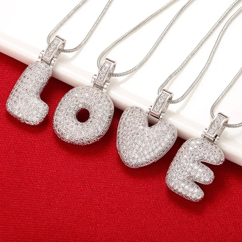 ZHUKOU 1,25x500mm collar con letras de color plateado y latón de cristal gordo y encantador para mujeres amigos regalo de cumpleaños modelo: VL34