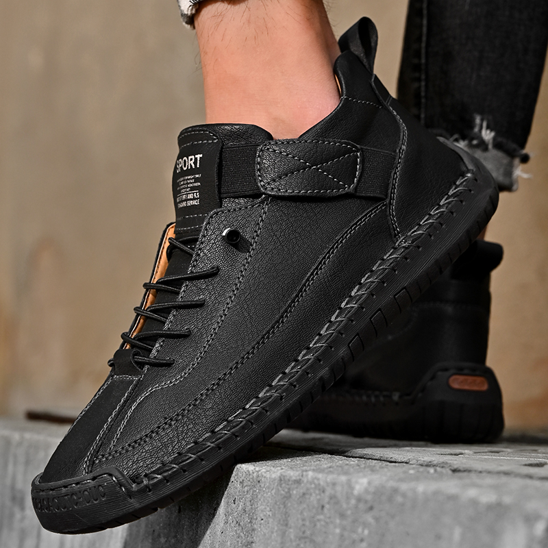 Handgemachte Leder Männer Schuhe Casual Slip On Loafers Atmungsaktive Leder Schuhe Männer Wohnungen Mode Mokassins Werkzeug Schuhe Plus Größe
