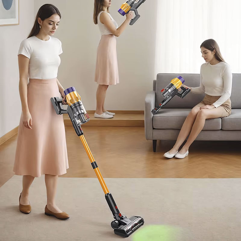 MPQU 50kPa 550W Wireless Vacuum Cleaner Touchscreen Removable Battery 3 Power Mode Electric Broom Rechargeable Vacuum Cleaner