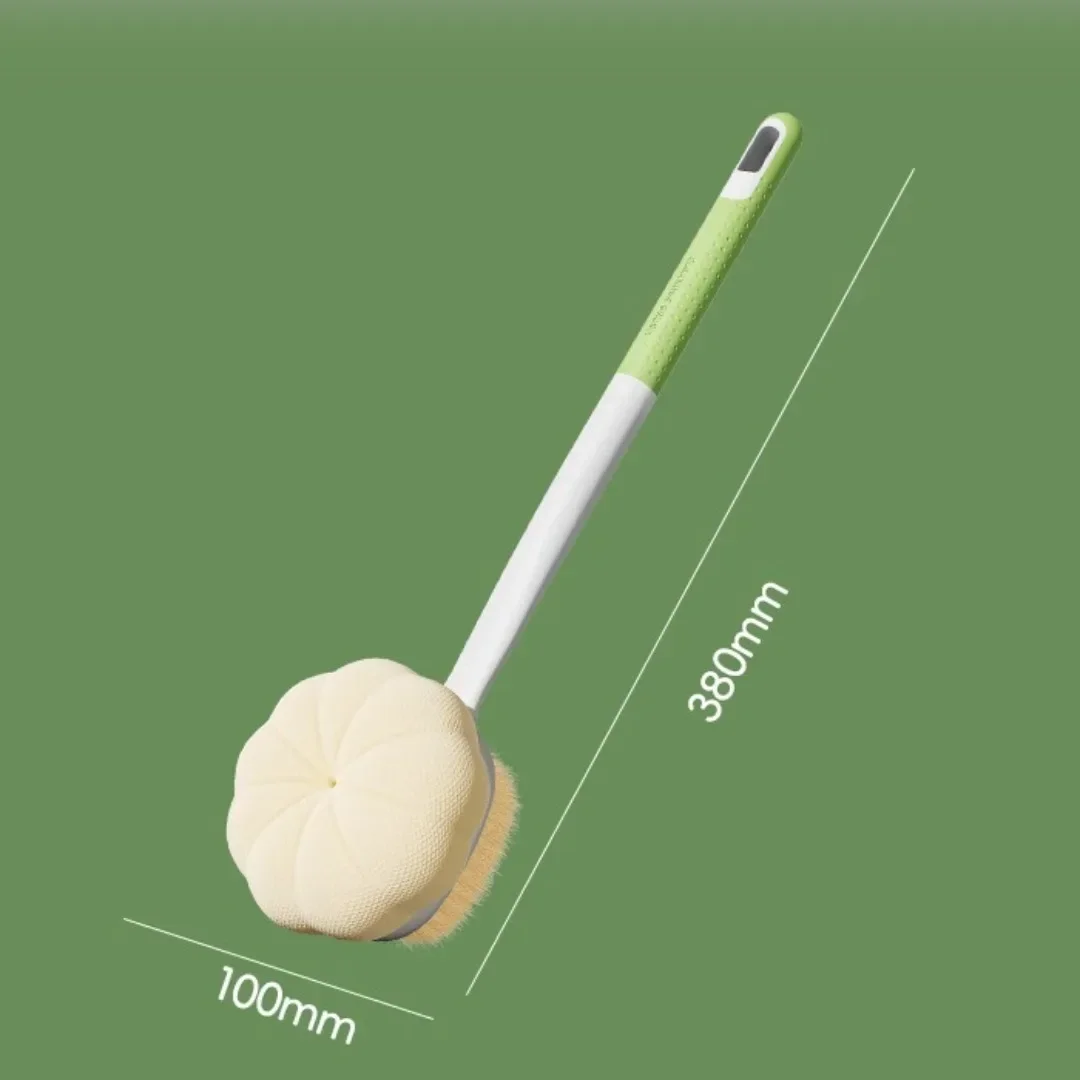 1pc Double Sided Bath Brush Scrubbing Long Handle Soft Fur Bath Brush Scrubbing Towel Dual-purpose Exfoliating Tool Back Rubbing