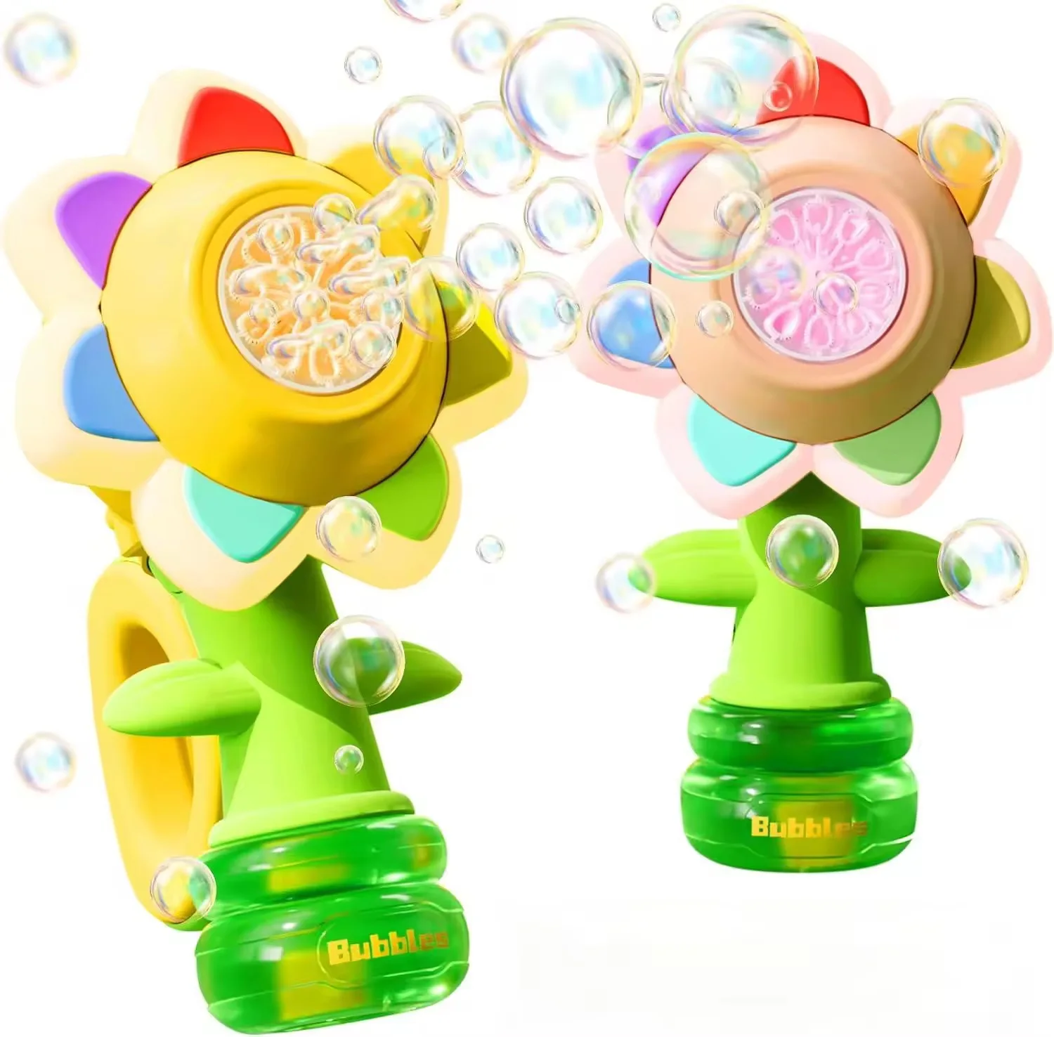 Regolazione a 3 velocità Regolazione della macchina per bolle di girasole Regolazione automatica portatile che soffia il bagno delle bolle Giocattolo Luce notturna Festa di compleanno