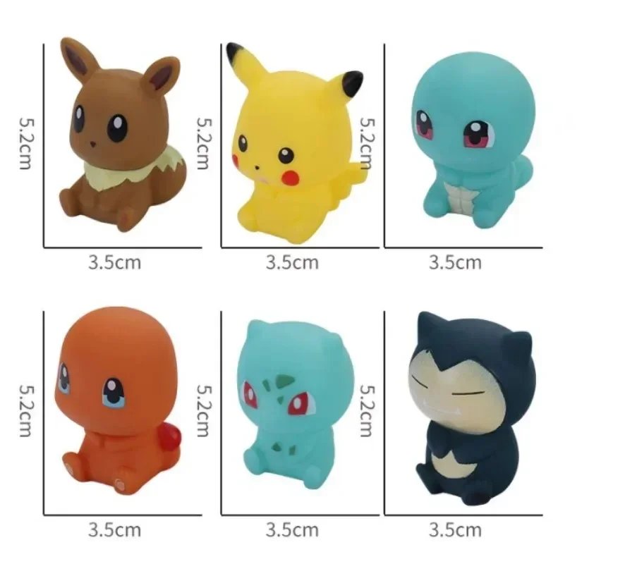 6Pcs Pokemon Action Figure Pikachu Figuren Baby Kinder Spielen Wasser Bad Spielzeug Kinder Beregnung Dusche Dekompression Spielzeug