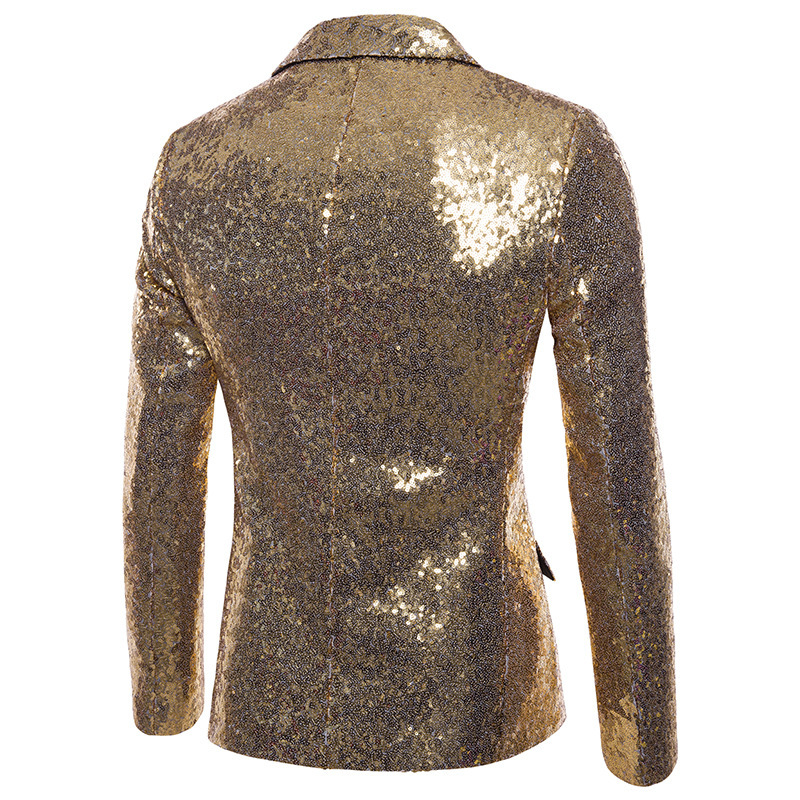 ทองเงาเลื่อม Glitter Embellished Blazer เสื้อแจ็คเก็ตผู้ชาย,ไนท์คลับพรหม Blazer, ชายเครื่องแต่งกาย Homme STAGE เสื้อผ้าสําหรับนักร้อง