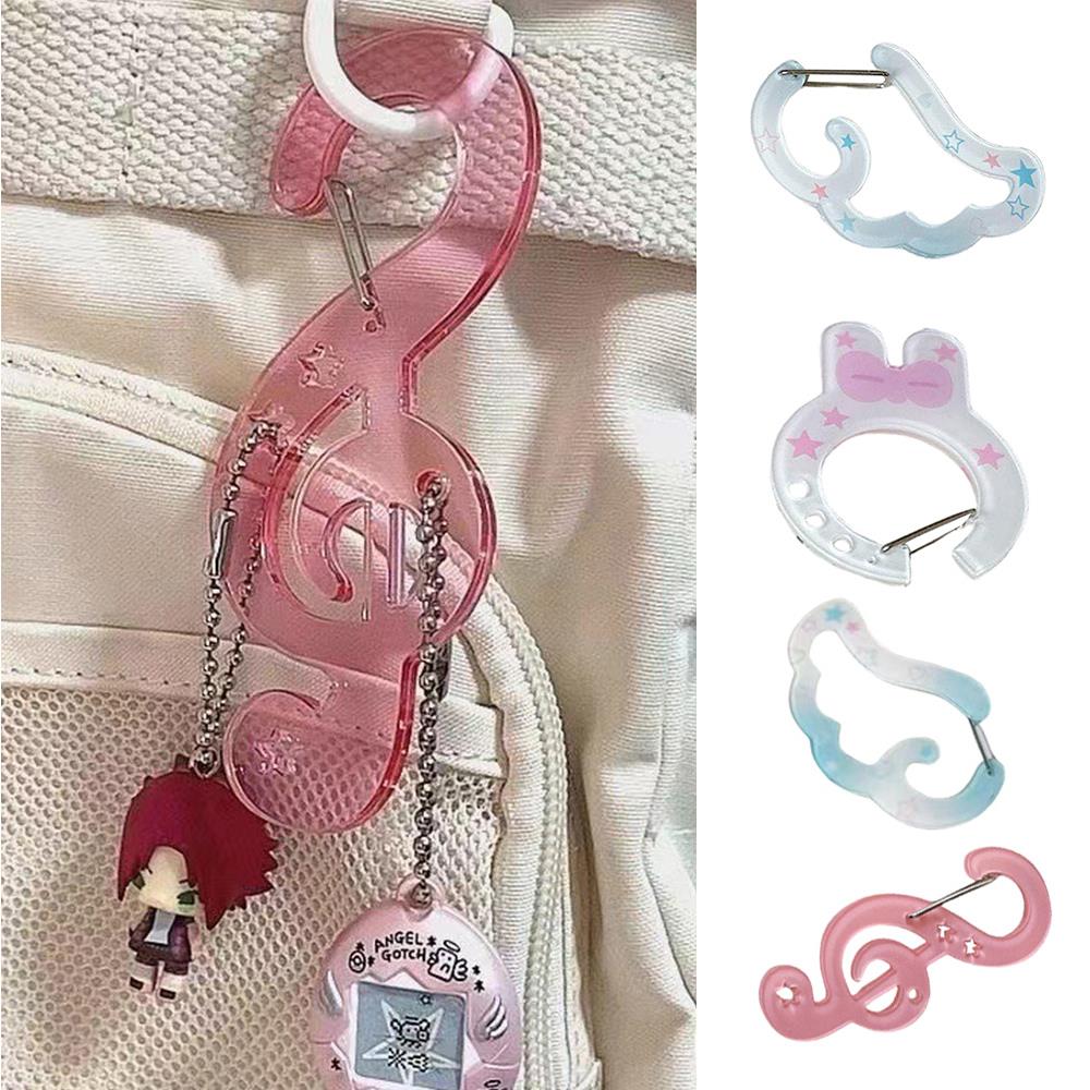 Colgante acrílico para teléfono móvil Ins, mosquetón con notas musicales bonitas de dibujos animados, dijes para bolso acrílico, mochila, accesorios colgantes Diy