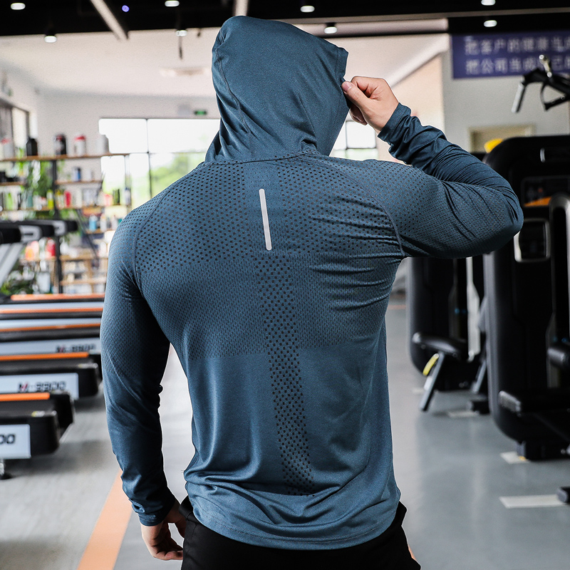Herren Fitness Trainingsanzug Laufen Sport Hoodie Gym Jogger Kapuzen Outdoor Workout Shirts Tops Kleidung Muskeltraining Sweatshirt