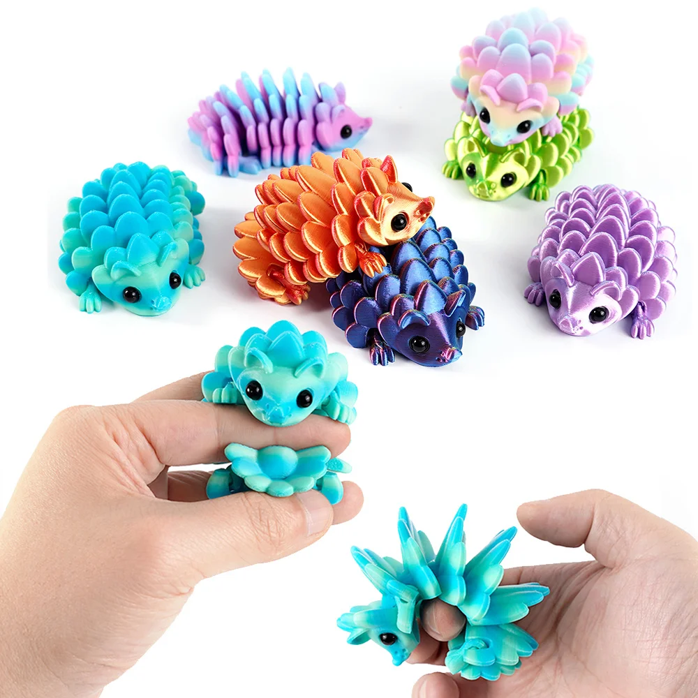 3D Printed Hedgehog Figurine - Versatile Indoor & Outdoor Home Desk Decor Collectible Cone Toy Articulated Cute Figurin