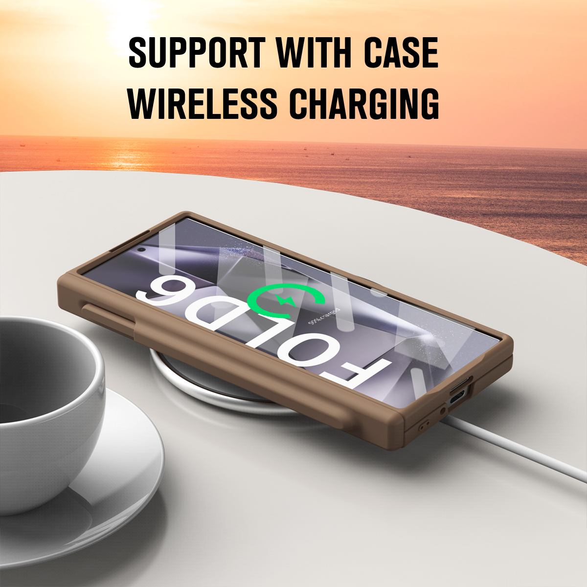 Casing Ponsel Engsel Warna Solid Mewah untuk Samsung Z Lipat 7 Z Lipat 6 Lipat 5 4 3 PC Sampul Keras Dilengkapi dengan Pelindung Layar