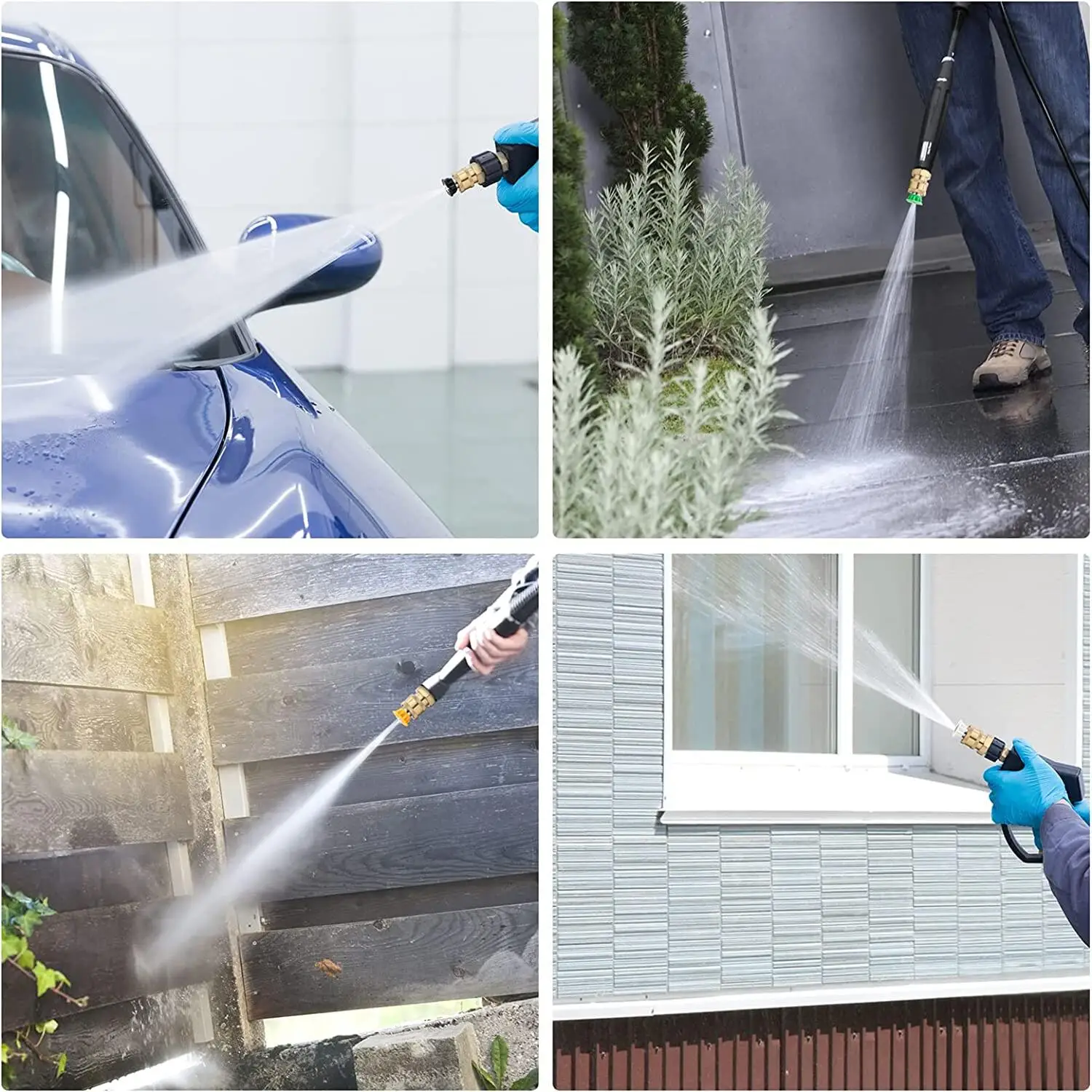 5 Pcs High Pressure Washer Sprayer Nozzle Tip Nozzle With 1/4" Quick Connect 0 15 25 40 Degree Water Jet