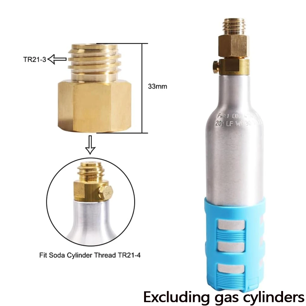 Copper Soda CO2 Conversion Adapter for Sodastream Cylinders Tr21-4 Female to Tr21-3 Male Quooker Cube Tank Output Adapter