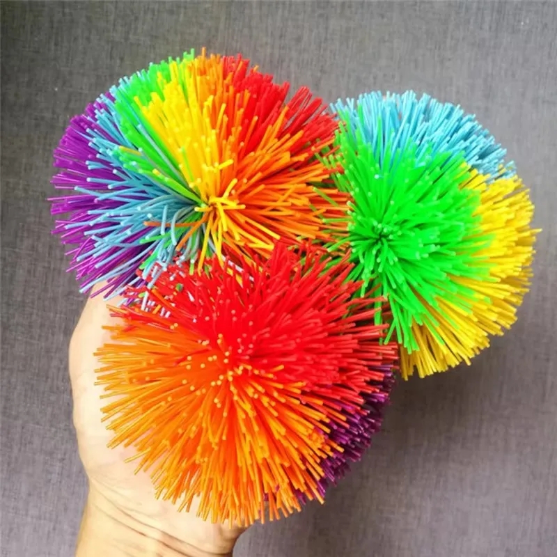 Bolas filas de arcoíris, juguetes sensoriales para niños, recuerdos de fiesta, juegos divertidos al aire libre, Pelotas Saltarinas Niños Juguetes Divertidos