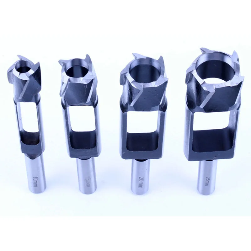 JUSTINLAU Thẳng Và Vòng Gỗ Cắm Lỗ Cắt Cắm Cắt Mũi Khoan Lấy Dao Thép Đăng Nhập Tenon Nút Chai Gỗ Dụng Cụ Khoan