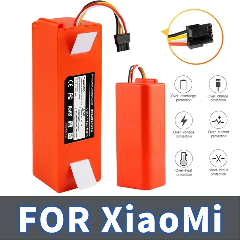 BRR-2P4S 14.4V 5200mAH 12800mAh Robot Aspirapolvere Batteria di Ricambio per Xiaomi Roborock S55 S60 S65 S50 S51 S5 MAX S6