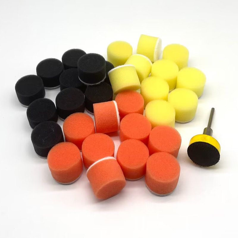 1 "25mm 50Pcs ฟองน้ํา Buffing Polishing Pads Waxing บัฟเฟอร์เครื่องมือหยาบ & Medium & Fine Fit รถขัดสําหรับ Dremel โรตารี่เครื่องมือ