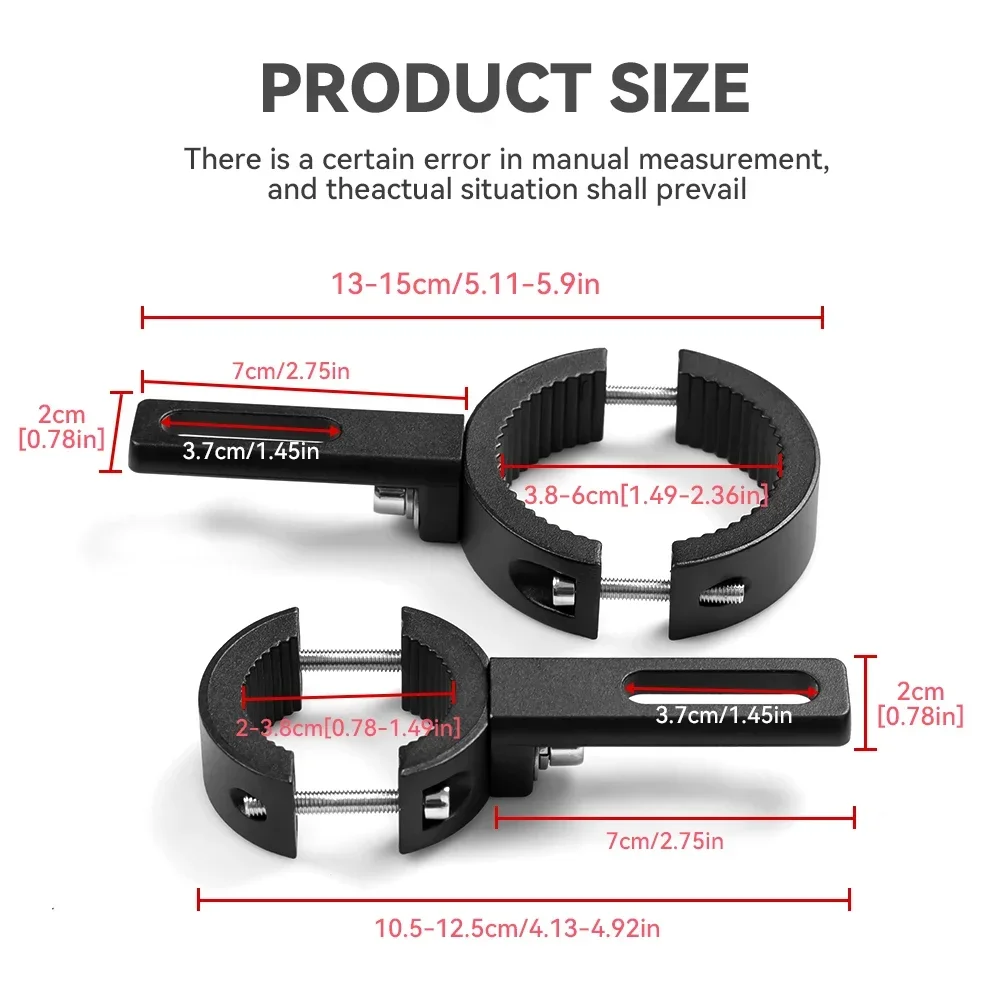 1/2pc 38mm-60mm/20mm-38mm universal motocicleta farol suportes de montagem garfo braçadeira suporte de montagem acessório de manutenção da motocicleta