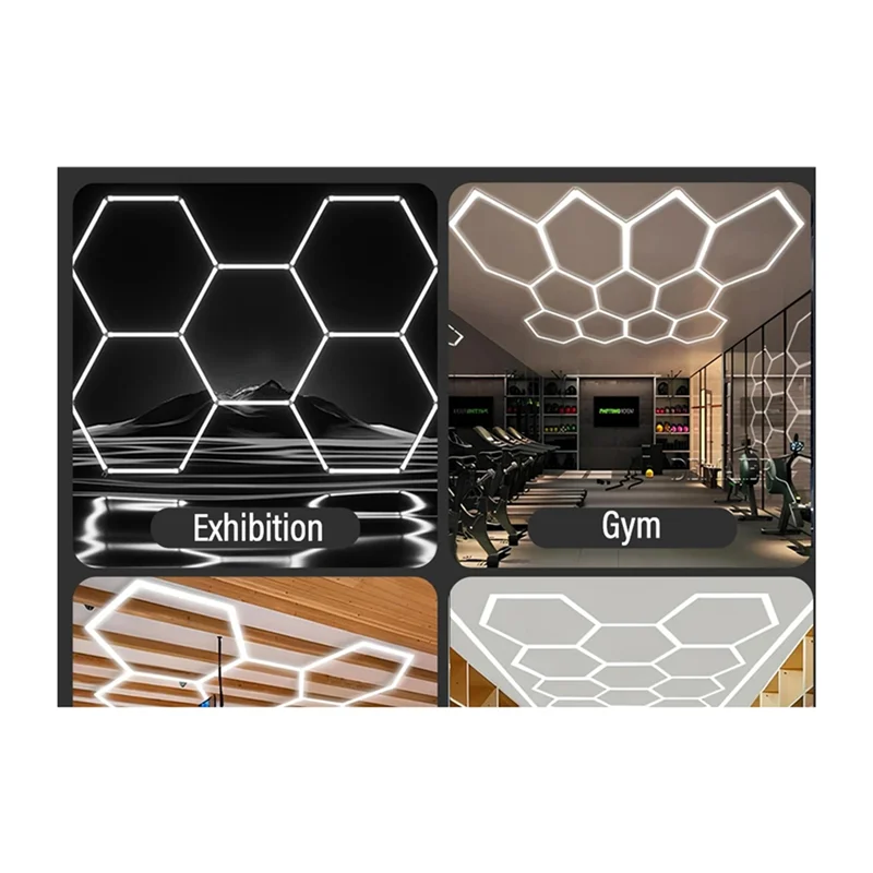 A26F-Honeycomb Led DIY Garage Licht Voor Kapperszaak Verlichting Voor Show Auto Body Reparatie Gym 110V