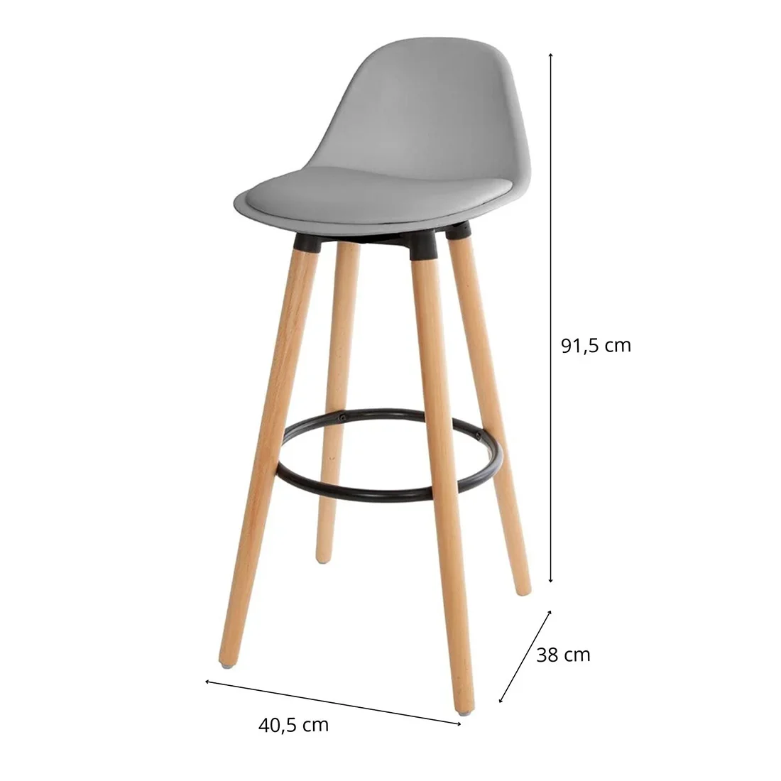Juego de 2 taburetes de bar para cocina, salón, comedor, acolchados y cómodos con respaldo y F
