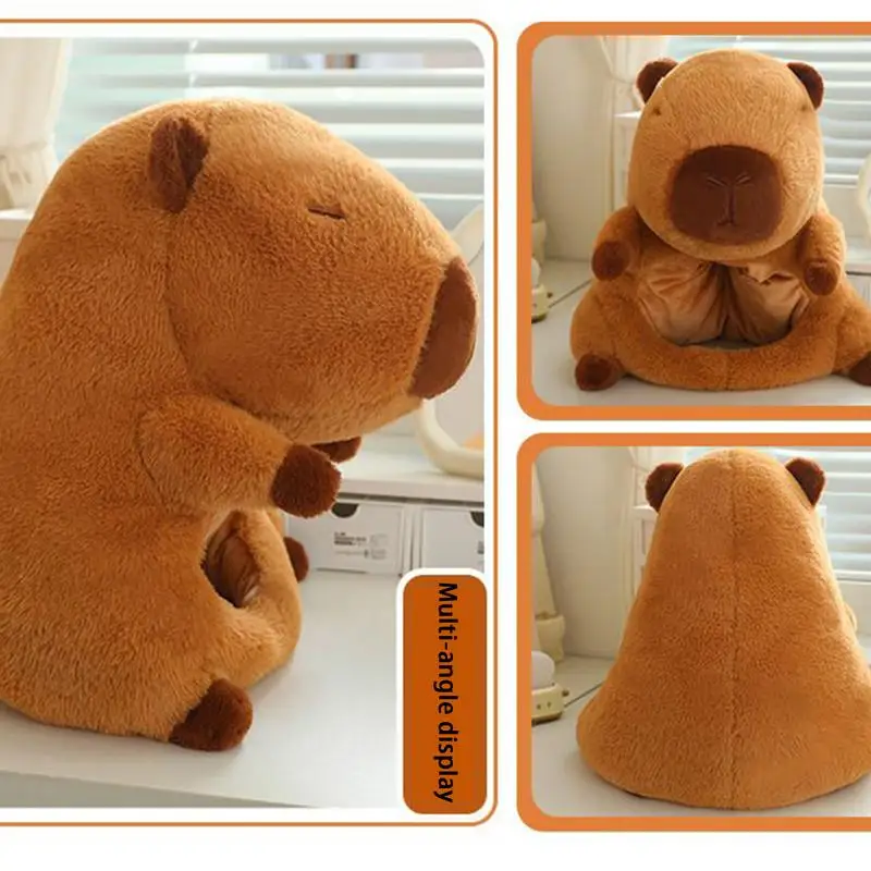 ตลก Capybara Headwear หมวกน่ารักนุ่ม Capybara Plush ฝาครอบหัวสัตว์ Masque การ์ตูน Headwear ตุ๊กตา Capybara หมวก