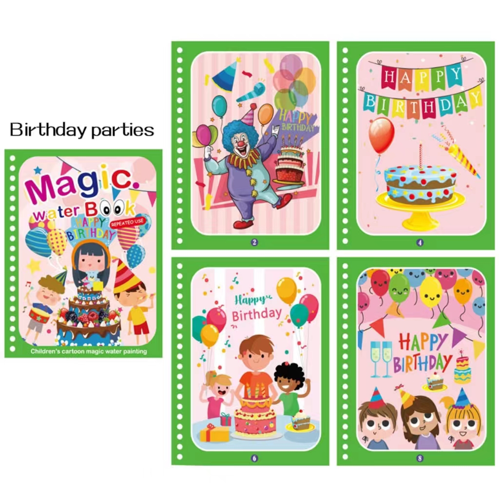 Libro mágico de agua, juguetes montessori, libros de colores reutilizables, pinturas mágicas al agua, rompecabezas para niños