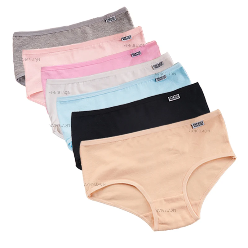 7 ピース/ロットプラスサイズの下着女性のパンティー綿ガールブリーフセクシーなランジェリーショーツ Underpant 固体パンティ女性親密な M-4XL