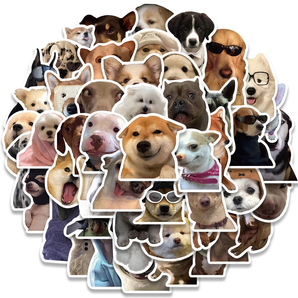 10/30/50/100 Uds lindo perro gato MEME pegatinas de animales divertidos calcomanías estéticas cuaderno coche motocicleta portátil chico pegatina de dibujos animados juguete