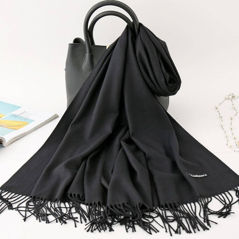 Bufanda de Cachemira de Color liso para hombre, Pashmina de invierno, pañuelo cálido, color azul marino, negro y gris, Bufandas de negocios para hombre, chales Bufandas