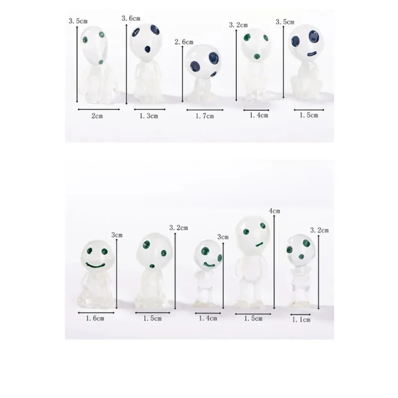 10 ชิ้นลูมินัสโกสต์ไมโครภูมิทัศน์อุปกรณ์เสริมกลางแจ้งตกแต่งจิ๋วเรืองแสงในที่มืดต้นไม้เอลฟ์ตกแต่งสวนนางฟ้า