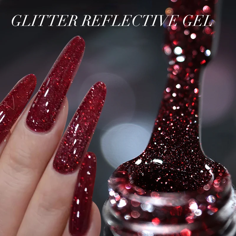 UR SUGAR 15ml Sliver สะท้อนแสงเล็บเจล Shining Glitter กึ่งถาวร Soak Off UV GEL Sparkle Effect เล็บเล็บ
