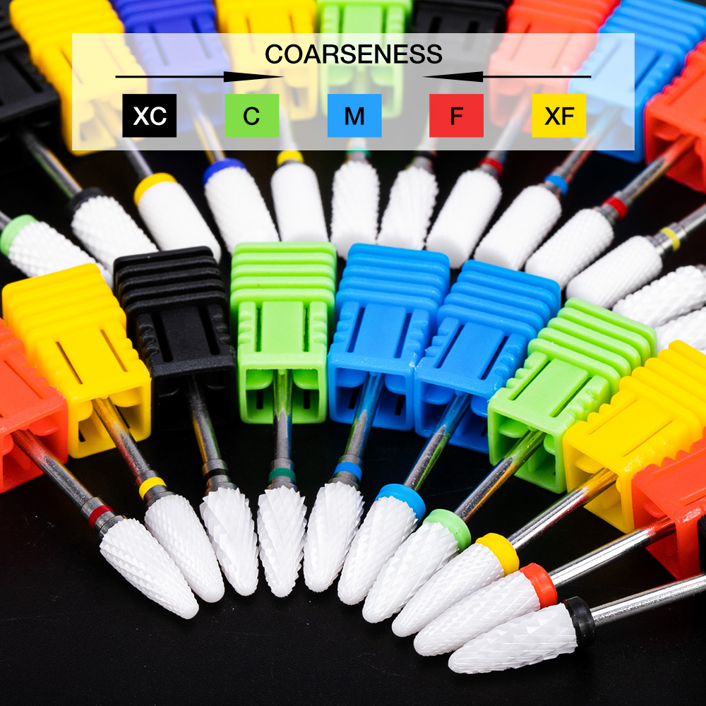 Gốm Carbide Móng Mũi Cắt Móng Tay Xoay Burr Xay Bit Máy Khoan Điện Máy Làm Móng Tay Chân Dụng Cụ