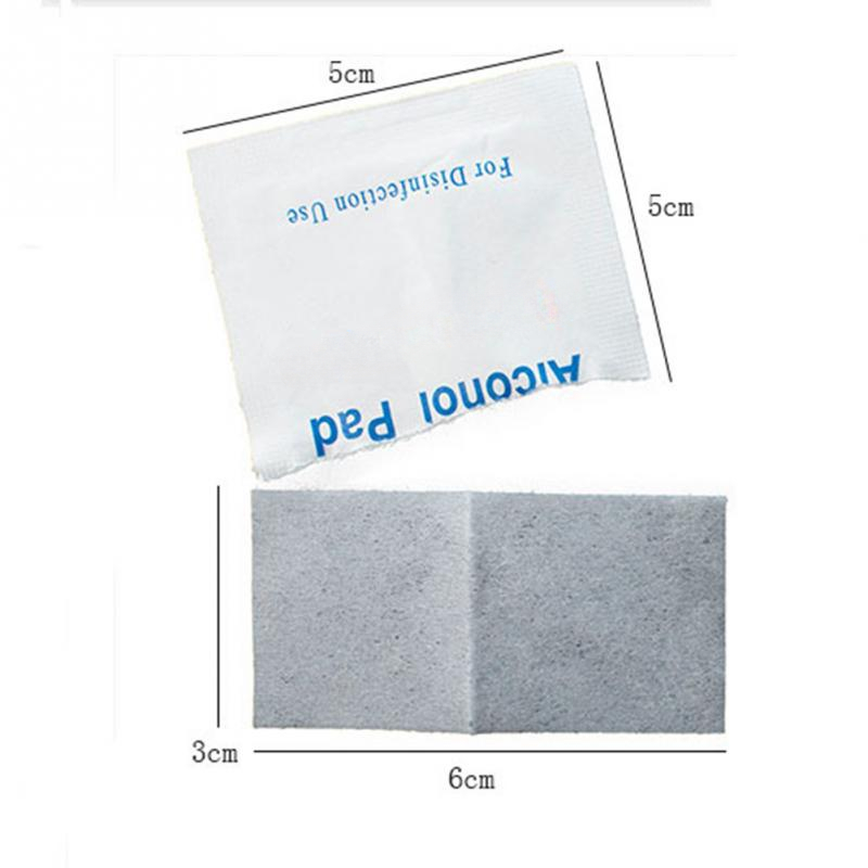 Álcool Pad Wet Wipe, anti-séptico, cuidados com a pele, jóias, telefone celular limpo, uso de desinfecção, 100pcs por pacote