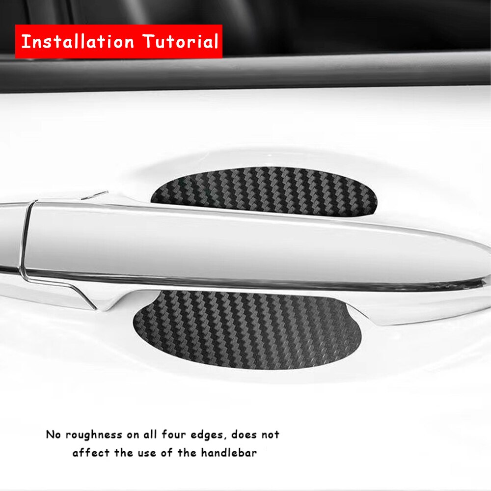 10ピース/ロットユニバーサルハンドルステッカー車のドアハンドルバンパーステッカー紙保護フィルムカーボンファイバーハンドル手首バンパーステッカー