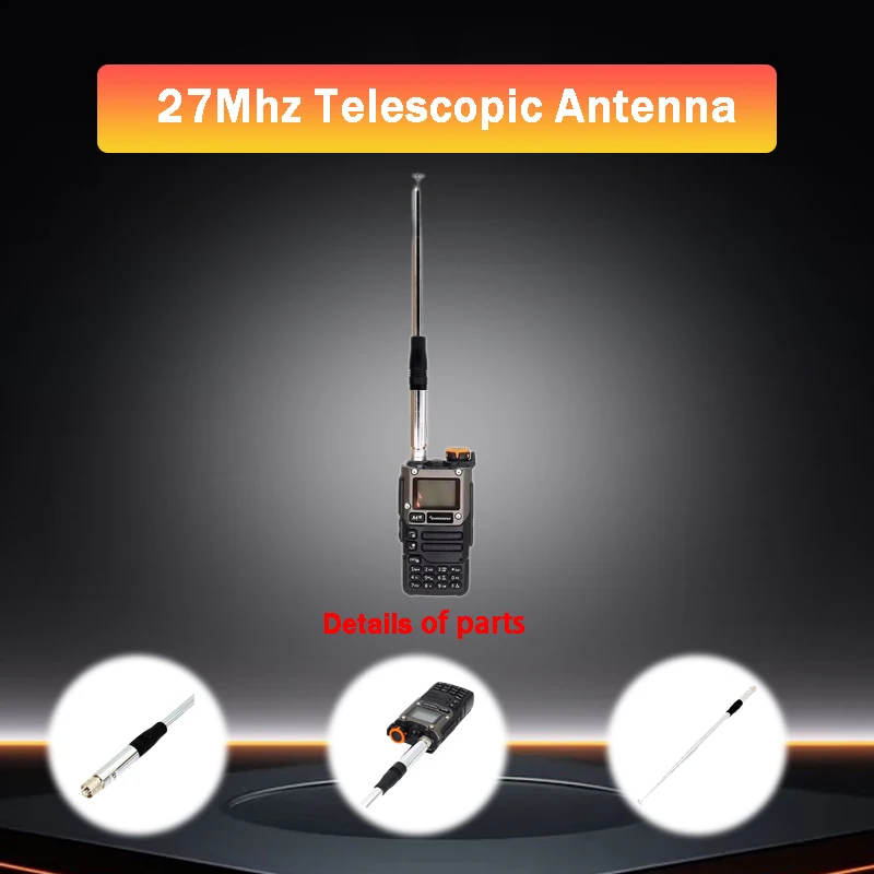 トランシーバー用ポータブル伸縮アンテナ,無線アンテナ,sma-female,bncコネクタ,格納式,高ゲイン,27mhz,cb