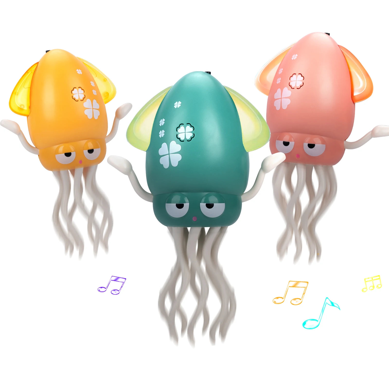 Elektronisches tanzendes Tintenfischspielzeug mit Licht und Musik, lustige Induktion, liegender flacher Tintenfisch, interaktive Entwicklung für Kleinkinder, Bauchzeitgeschenke