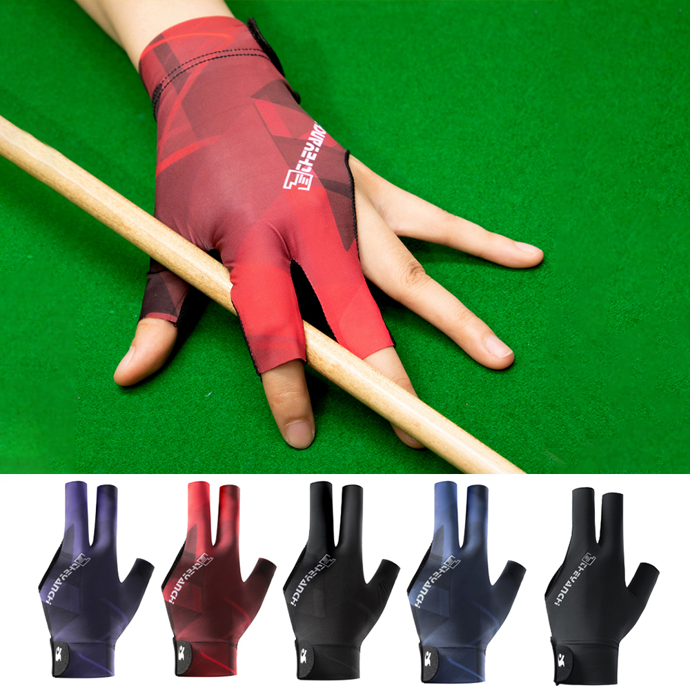 Billard-Handschuh, linke Hand, drei Finger, Snooker, Billard-Handschuh, rutschfeste Aufkleber, Elastizität, Billard-Trainingshandschuhe, Zubehör