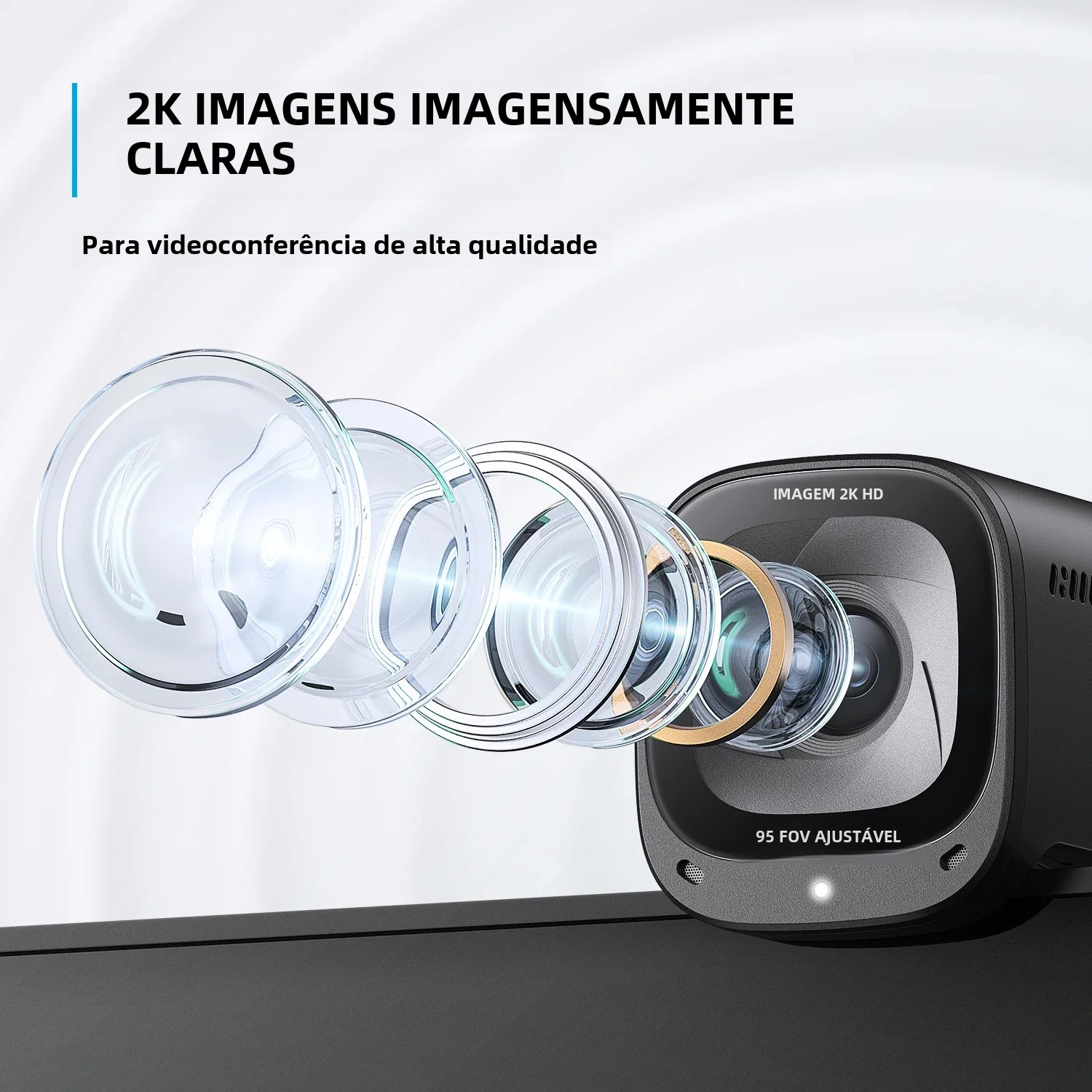 Anker powerconf c200 2k webcam para computador portátil mini usb câmera web com cancelamento de ruído microfones estéreo web cam