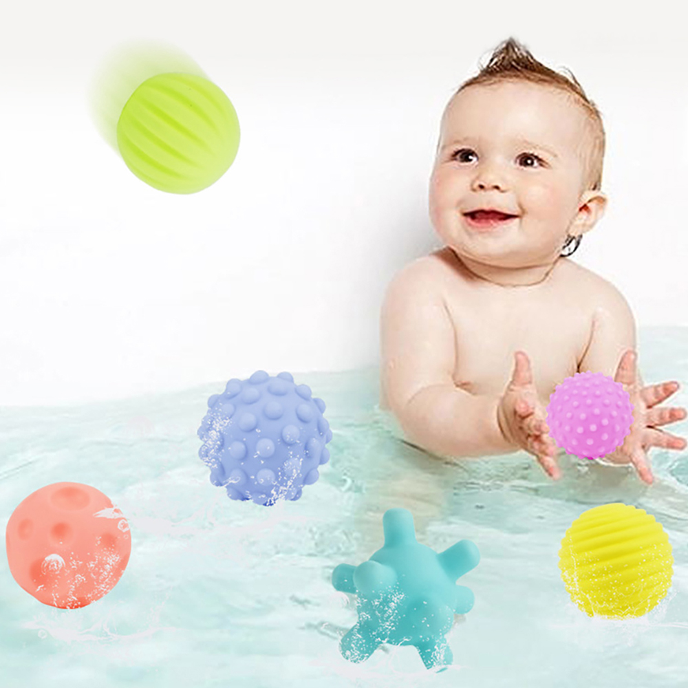 Ensemble de balles multiples texturées pour bébé, jouet de développement des sens tactiles, balle à main, jouets d'entraînement, massage doux, cadeaux IkKids, 6 pièces