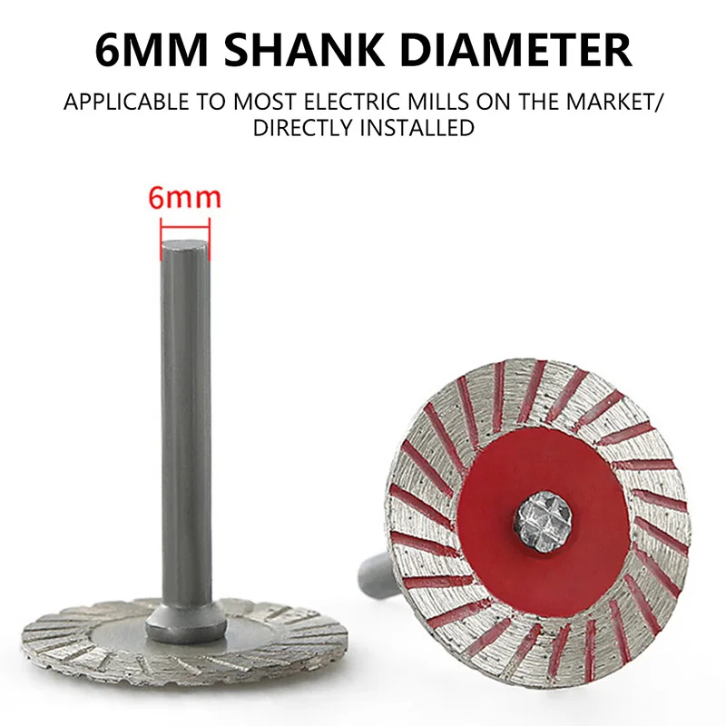 40mm disco de corte diamante 6mm haste circular lâmina serra lixa disco rebolo para madeira metal pedra granito mármore