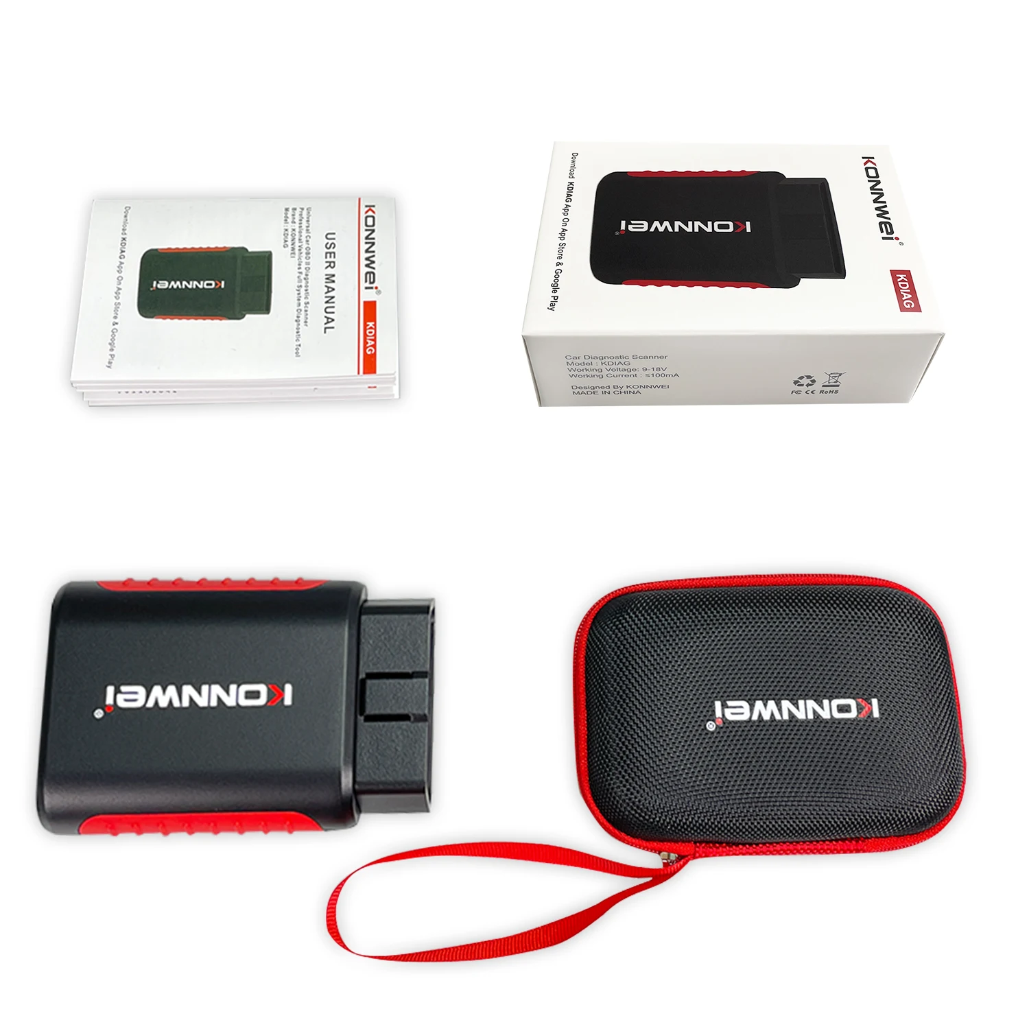 Konwei carro obd2 scanner conexão bluetooth app controle epb/dpf/oil/bms função de redefinição código de falhas vista carro obd ferramenta diagnóstico