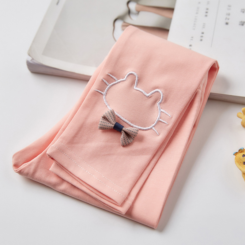 Bear leader-leggings de algodão para meninas, calças justas com cartoon de desenho animado, para crianças, primavera