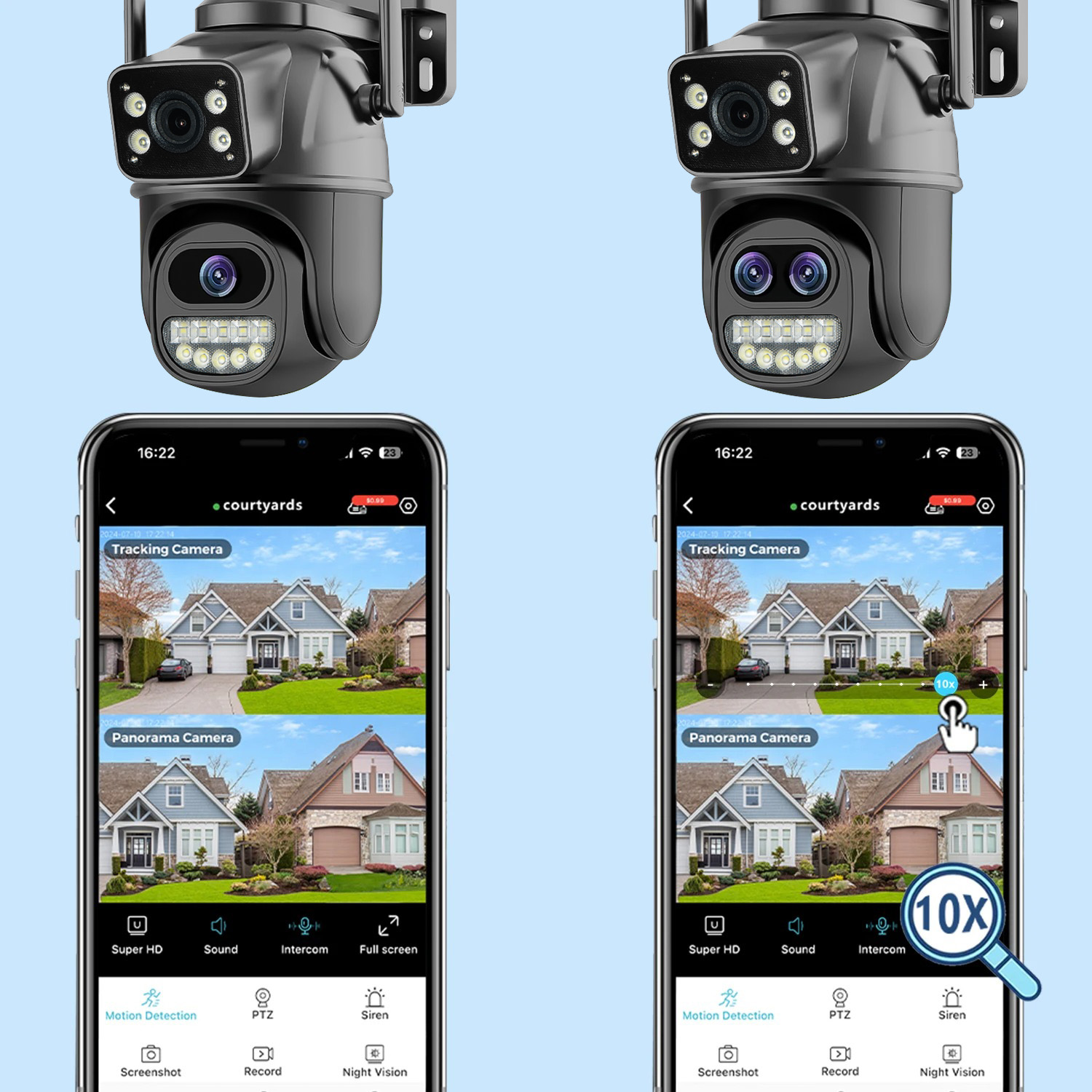 PEGATAH 15MP WiFi Security Camera PTZ Outdoor Dual Screen 10X Zoom Human Detection 10MP Surveillance Video IP Camera O-Kam Pro