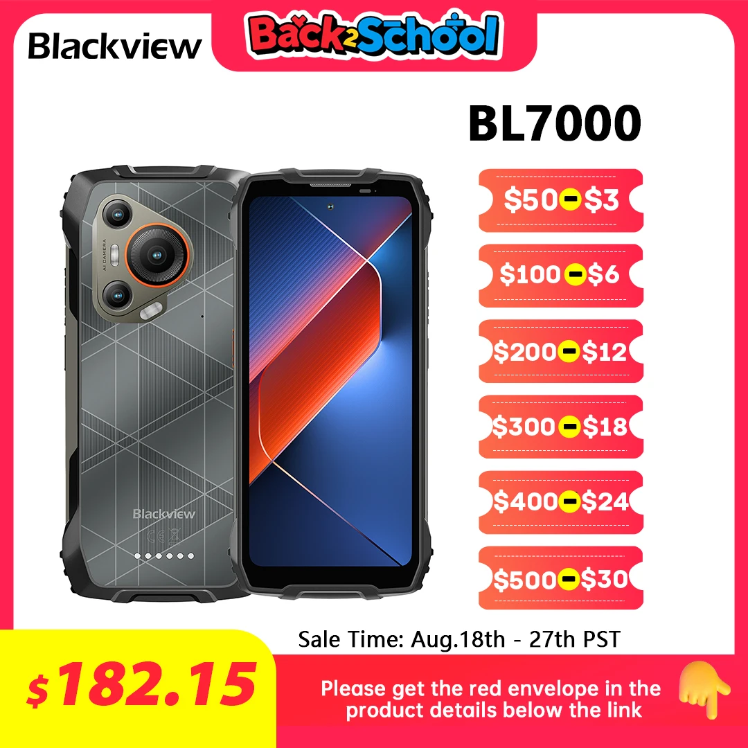 BLACKVIEW BL7000 5G AI Robustes Telefon Deepseek GPT Android 15 Smartphone, 6,78" HD+2,4K Display 120 Hz, 8 GB RAM 256 GB, 7500 Amh
