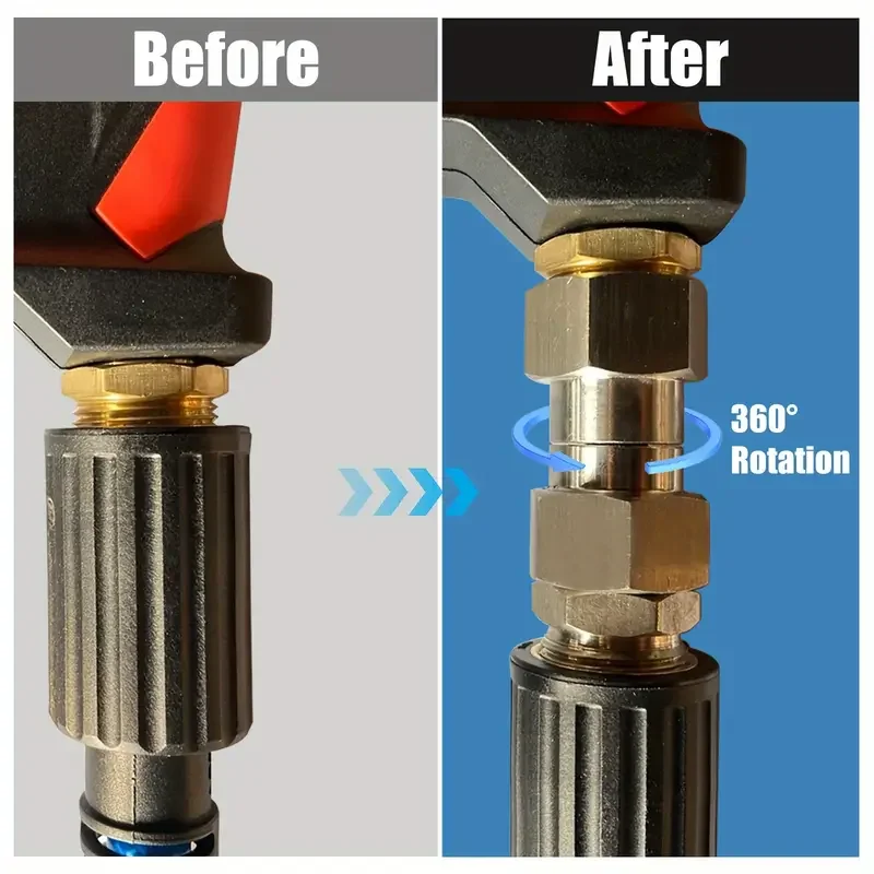 Accesorio giratorio para lavadora a presión M22-14mm 5000 PSI latón conexión rápida rotación de 360 grados para lavadoras eléctricas