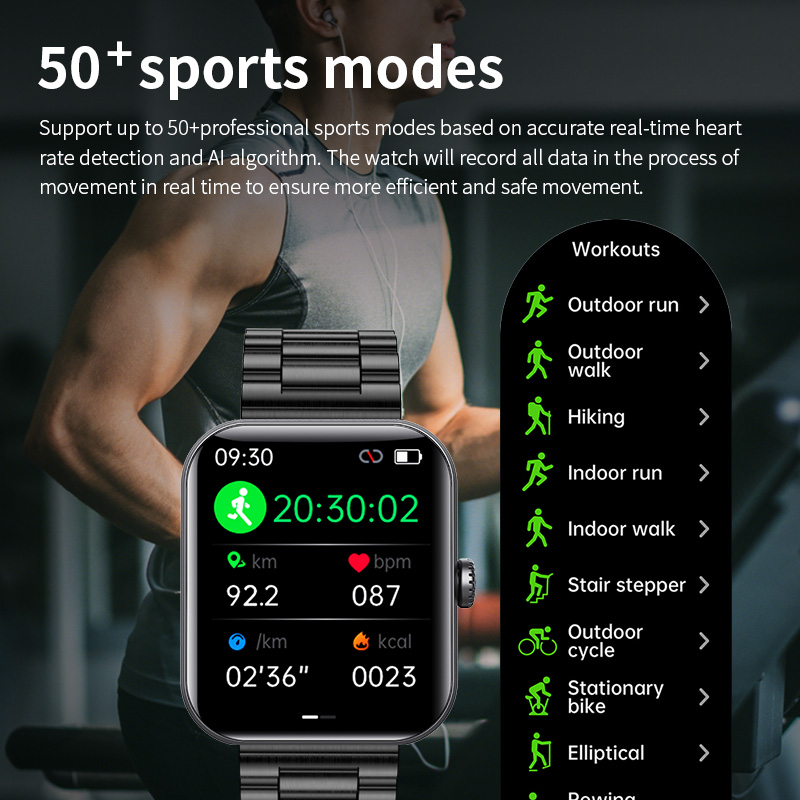 Lige-男性と女性のためのHD接続された時計,スマートウォッチ,身体活動,血圧モニター,専門家向け