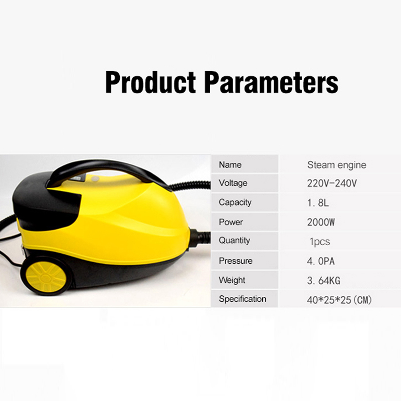 High Steam Cleaner Kill Mites Disinfector Home Kitchen 2000W Electric Steam Cleaner for Stain Removal, formaldehyde, Floor, car