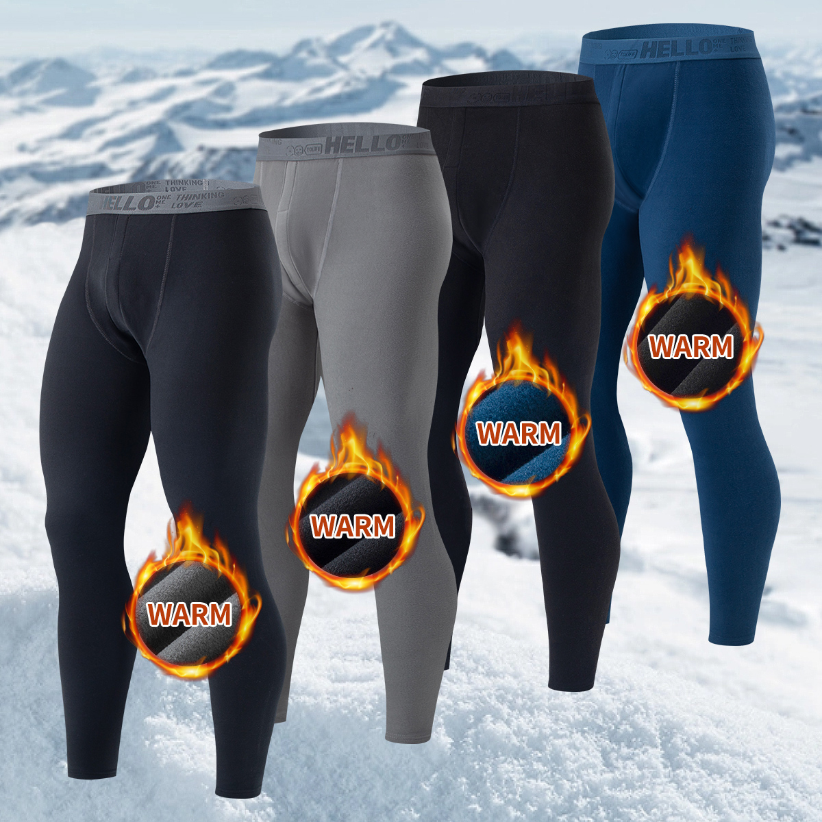 1/3/4 pièces hommes automne et hiver couleur unie pantalons chauds mince automne pantalon confortable hommes hiver grande taille 5XL Leggings